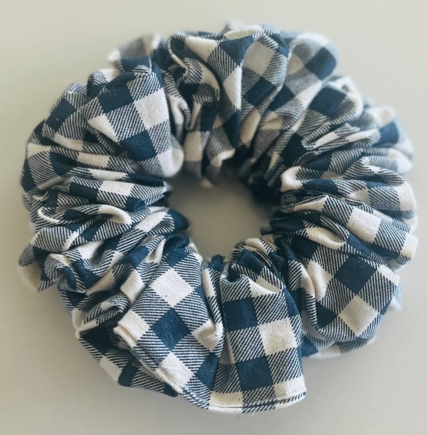 Black Plaid Organic Cotton Scrunchie
