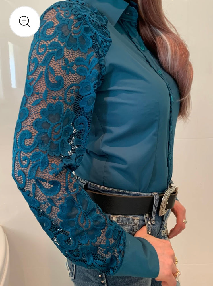 Brielle 1/2 Lace Western Shirt