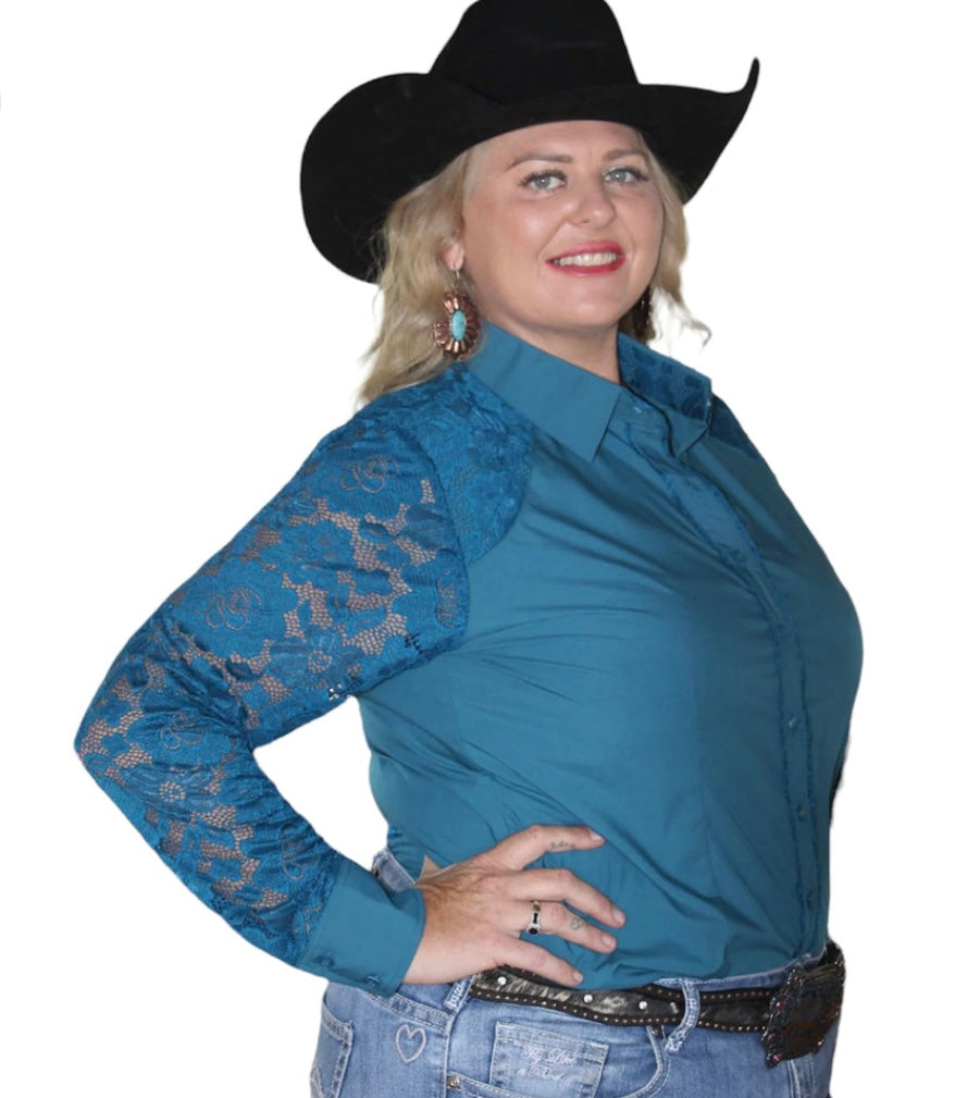 Brielle 1/2 Lace Western Shirt