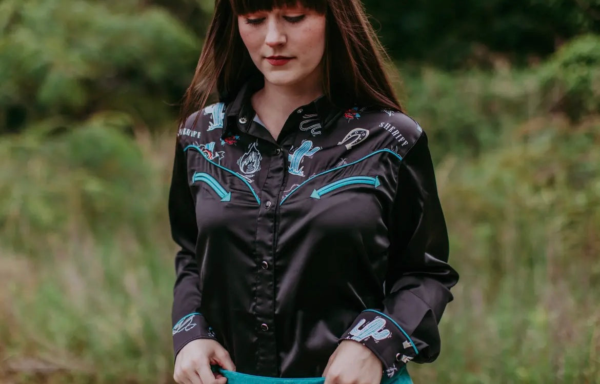 Miss Dale Satin Western Shirt