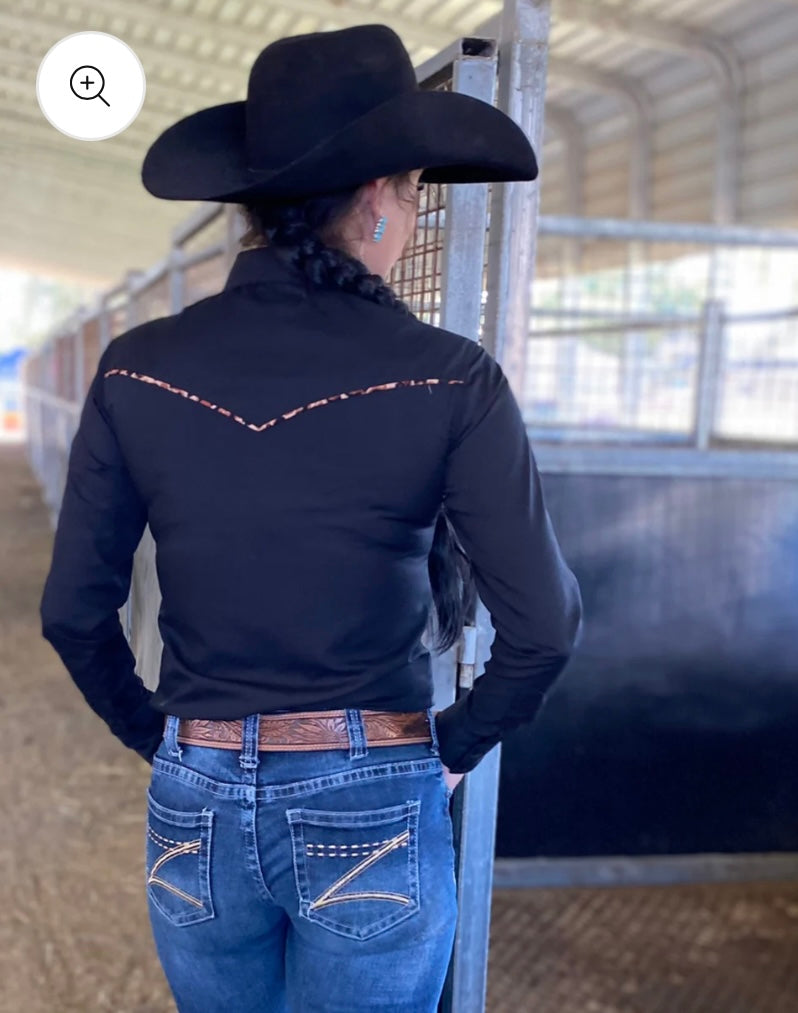 Cala Leopard Pipped Western Shirt