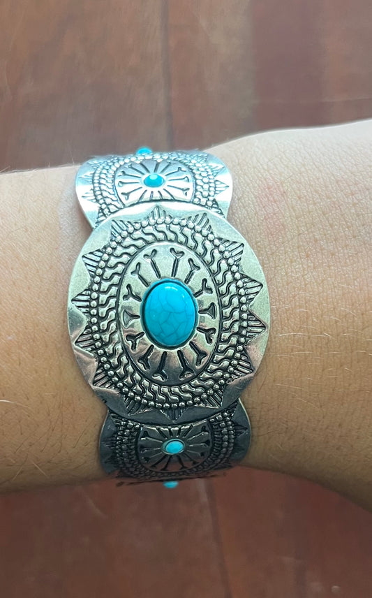 Silver and Turquoise Bracelet