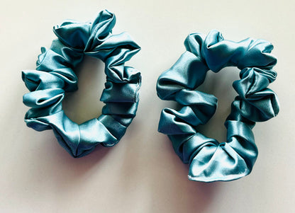 Moody Blue Satin Scrunchie