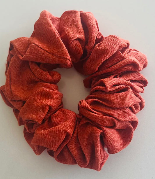 Ocher Linen Scrunchie
