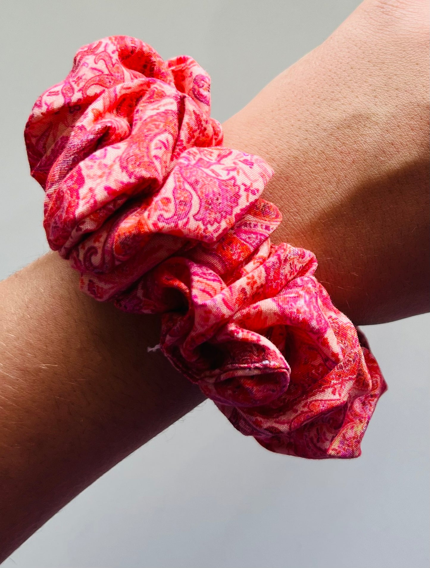 Pink Paisley Scrunchie
