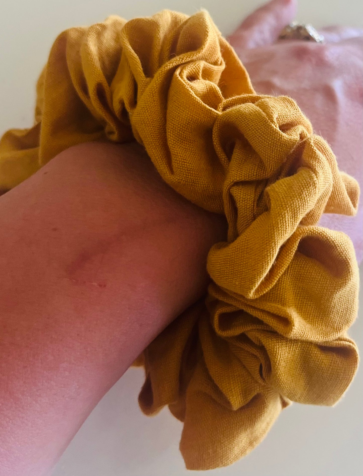 Tumeric Linen Scrunchie