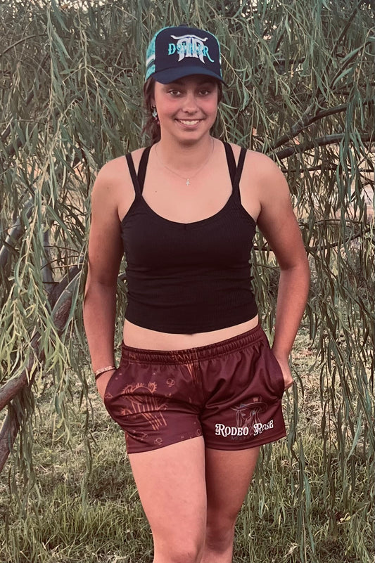 Rodeo Rose Footy Shorts