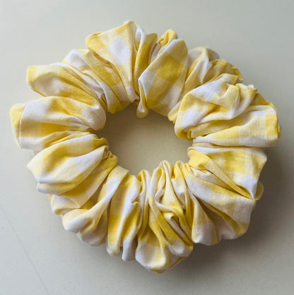 Yellow Check Scrunchie