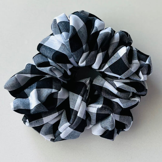 Black Check Scrunchie