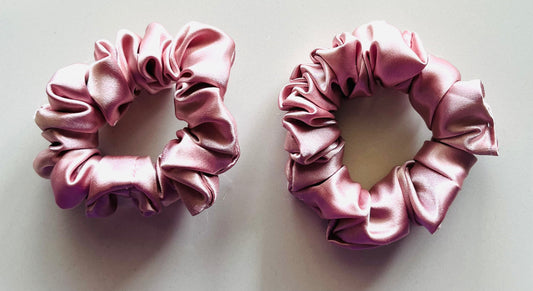 Dusty Rose Satin Scrunchie