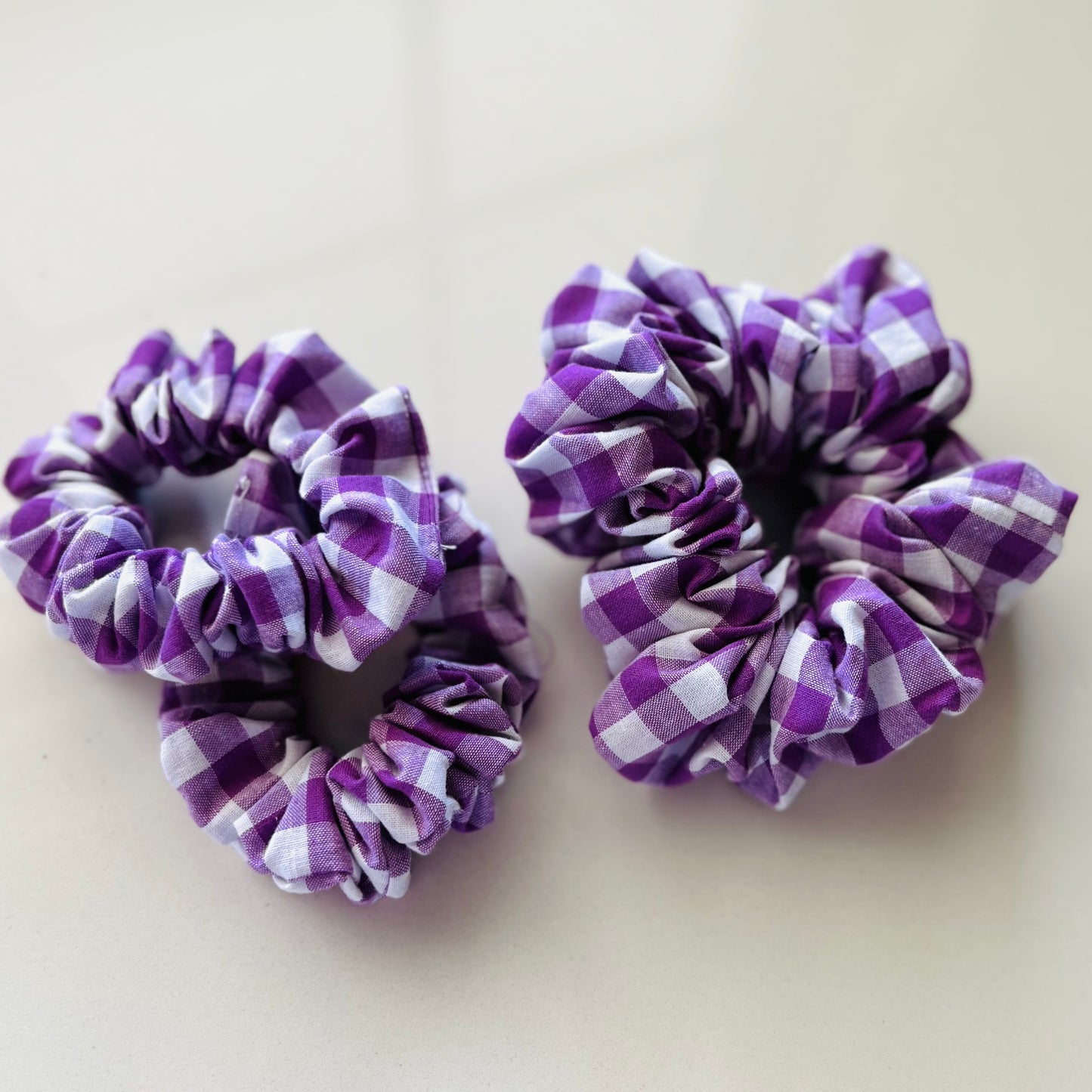 Purple Check Scrunchie