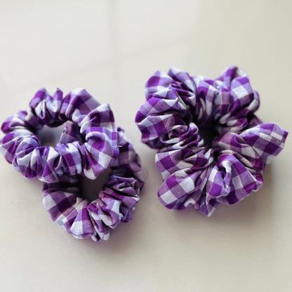 Purple Check Scrunchie