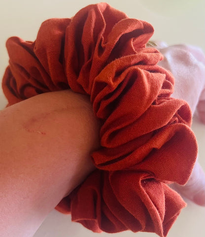 Ocher Linen Scrunchie