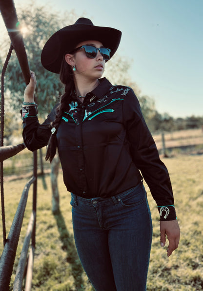 Miss Dale Satin Western Shirt