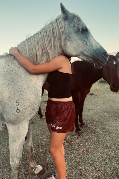 Rodeo Rose Footy Shorts