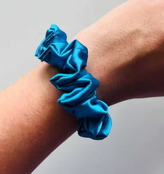 Sky Blue Satin Scrunchie