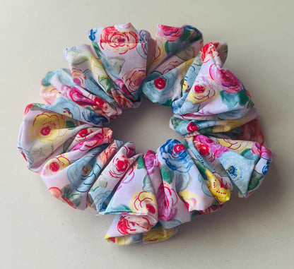 Water Colour Flowers Scrunchie