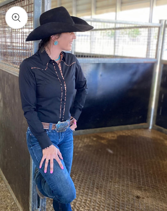 Cala Leopard Pipped Western Shirt