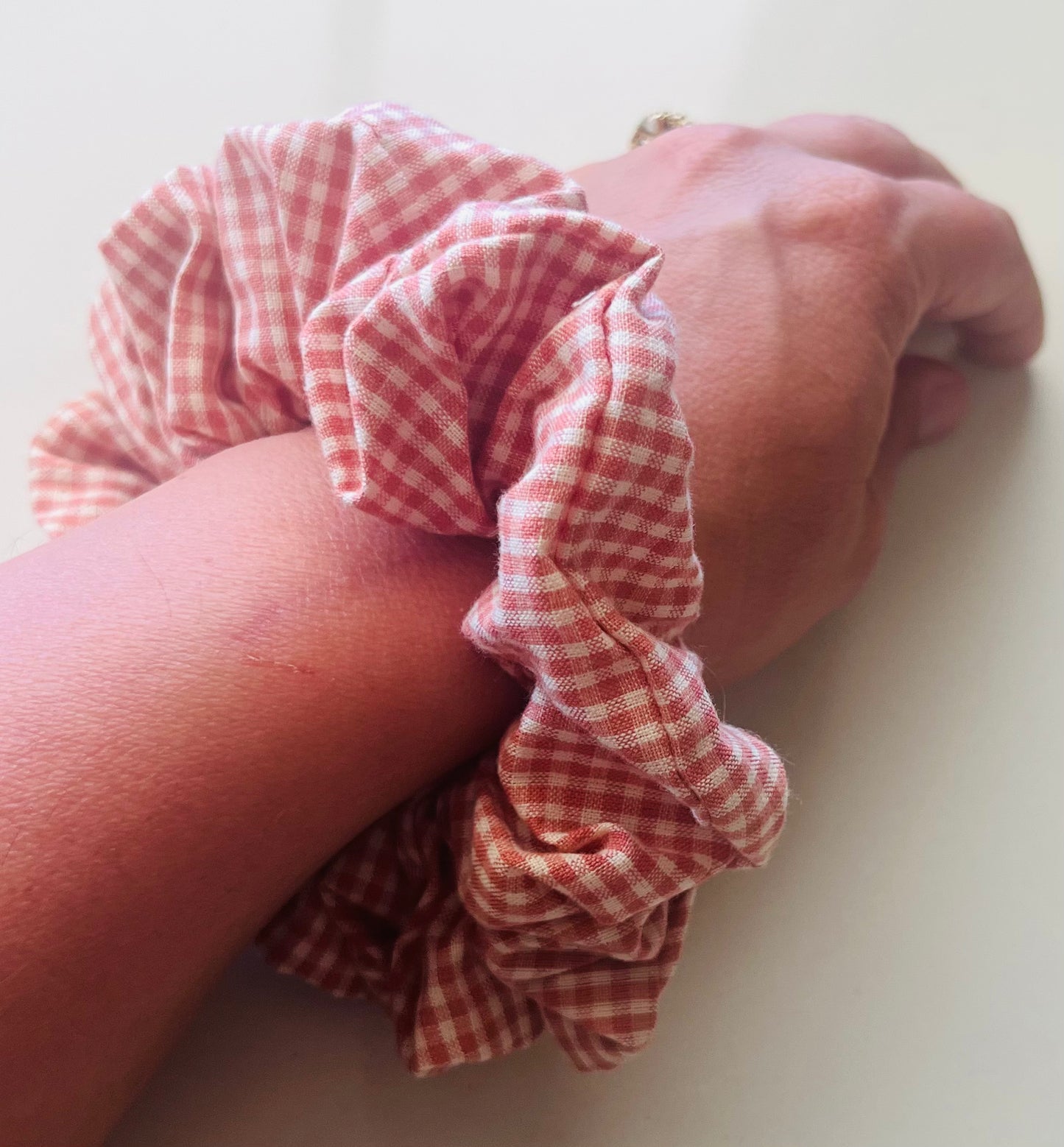 Pink Gingham Scrunchie