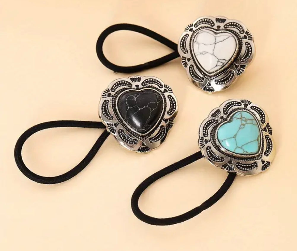 Heart Concho Hair Tie
