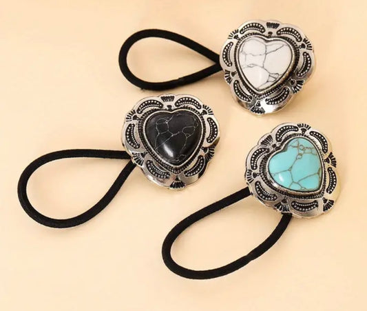 Heart Concho Hair Tie