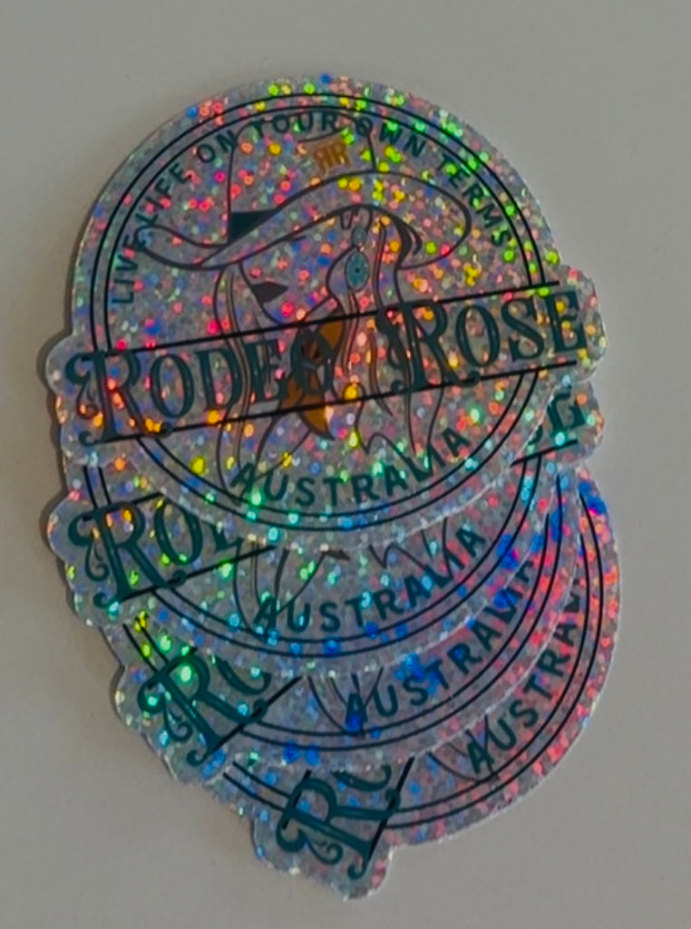 Rodeo Rose Glitter Sticker