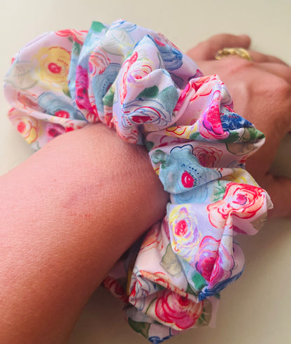 Water Colour Flowers Scrunchie