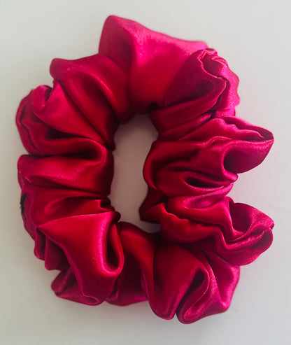 Wine Satin Scrunchie