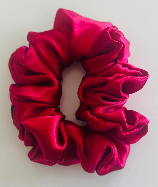 Wine Satin Scrunchie