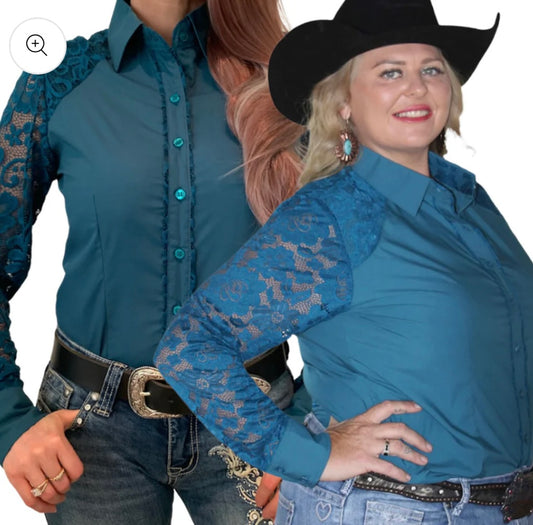 Brielle 1/2 Lace Western Shirt