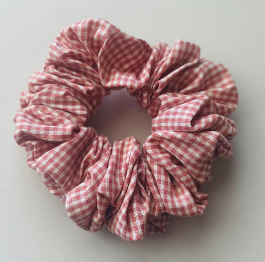 Pink Gingham Scrunchie