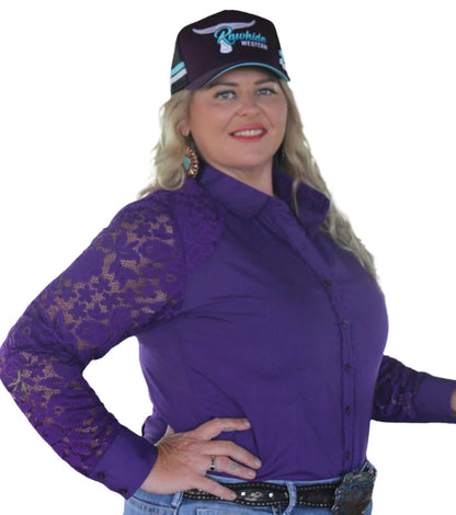 Cleo 1/2 Lace Western Shirt