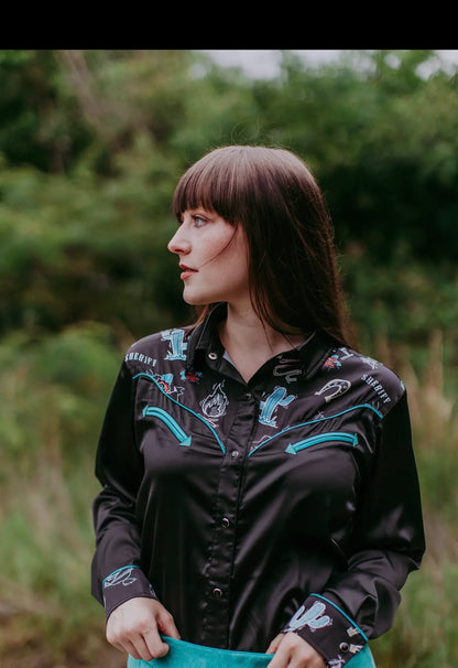 Miss Dale Satin Western Shirt