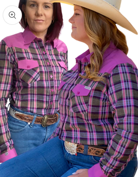 SAGE Ladies Check Western Shirt