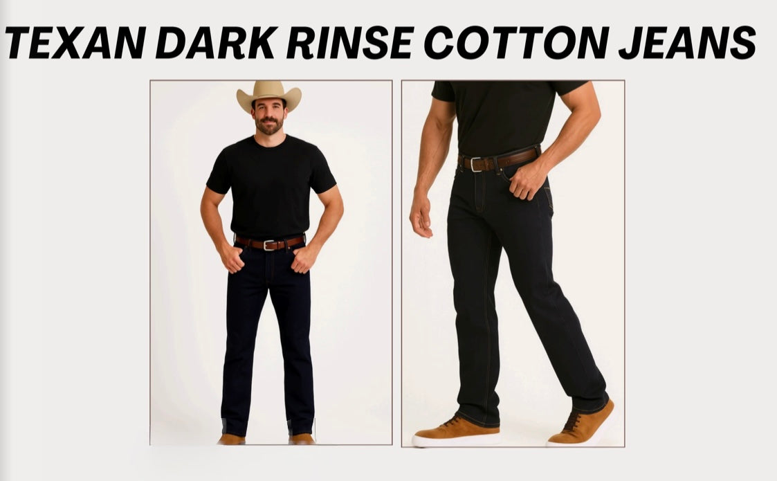 Texan Dark Rinse 100% Cotton Denim Jeans