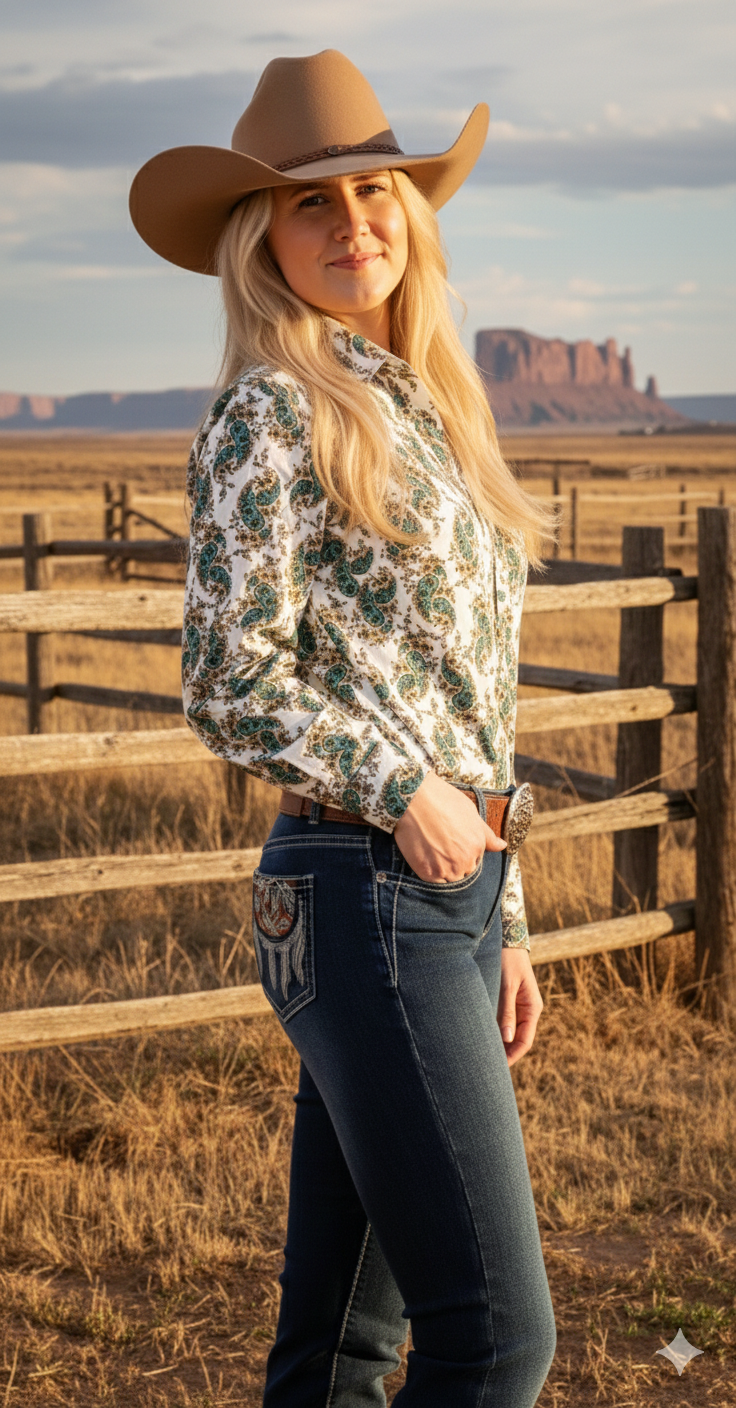 Women's Classic Cotton Long Sleeve Shirt with Front Pocket