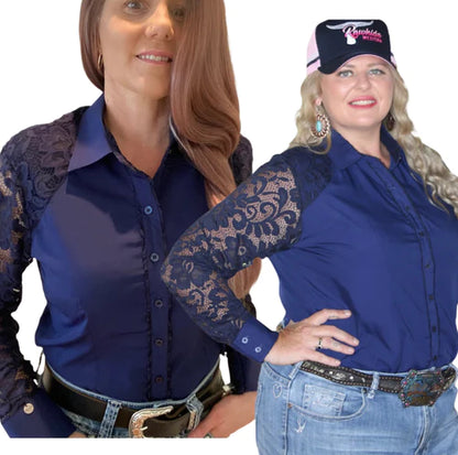 Nelly 1/2 Lace Western Shirt