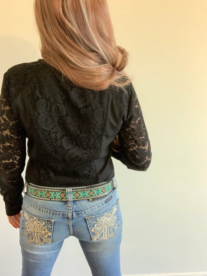 Gail 1/2 Lace Western Shirt