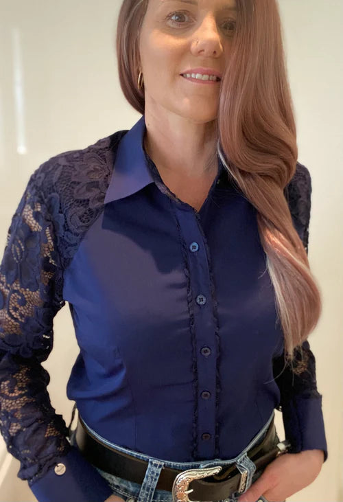 Nelly 1/2 Lace Western Shirt