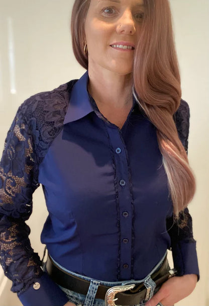 Nelly 1/2 Lace Western Shirt