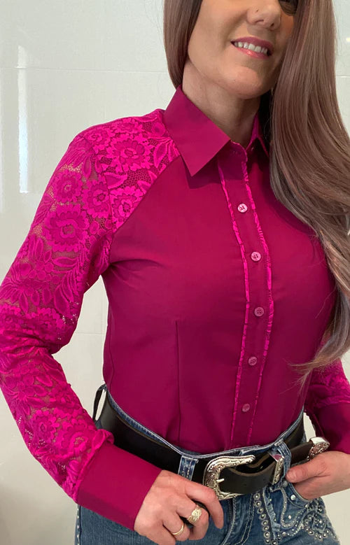 Pinky 1/2 Lace Western Shirt
