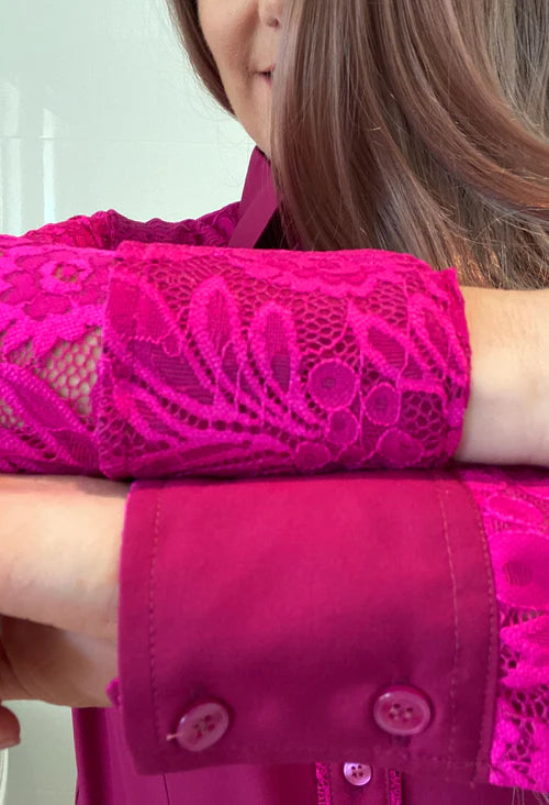 Pinky 1/2 Lace Western Shirt