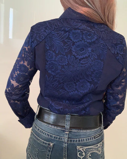 Nelly 1/2 Lace Western Shirt